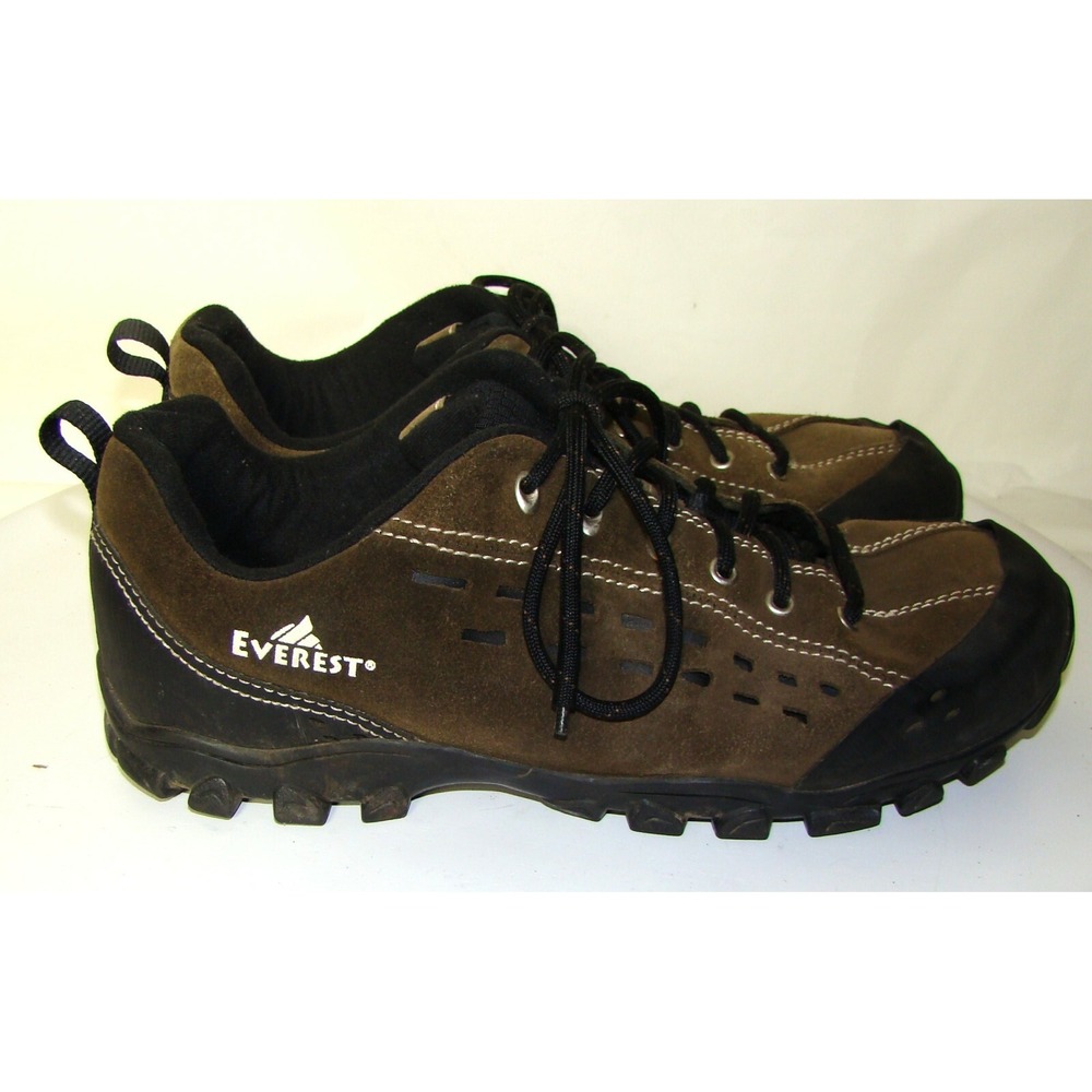EVEREST MENS BROWN SUEDE WALKING HIKING SHOES SNEAKERS SZ 9.5    C123